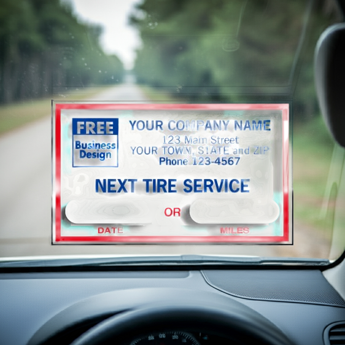 1690E Next Tire Service Static Cling Windshield Labels 2 1/2 x 1 1/2" QTY 250