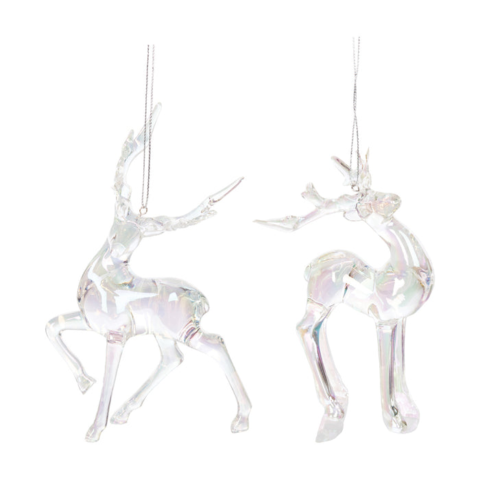 A set of Acrylic White Deer ornaments.