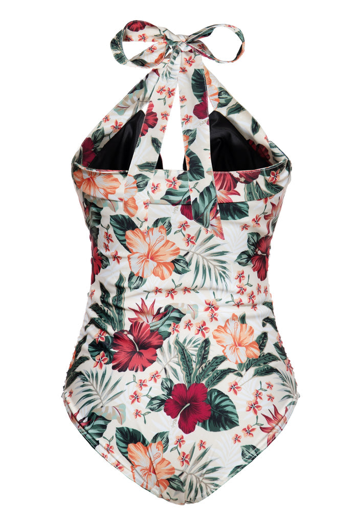 Badeanzug Flowers, Creme
