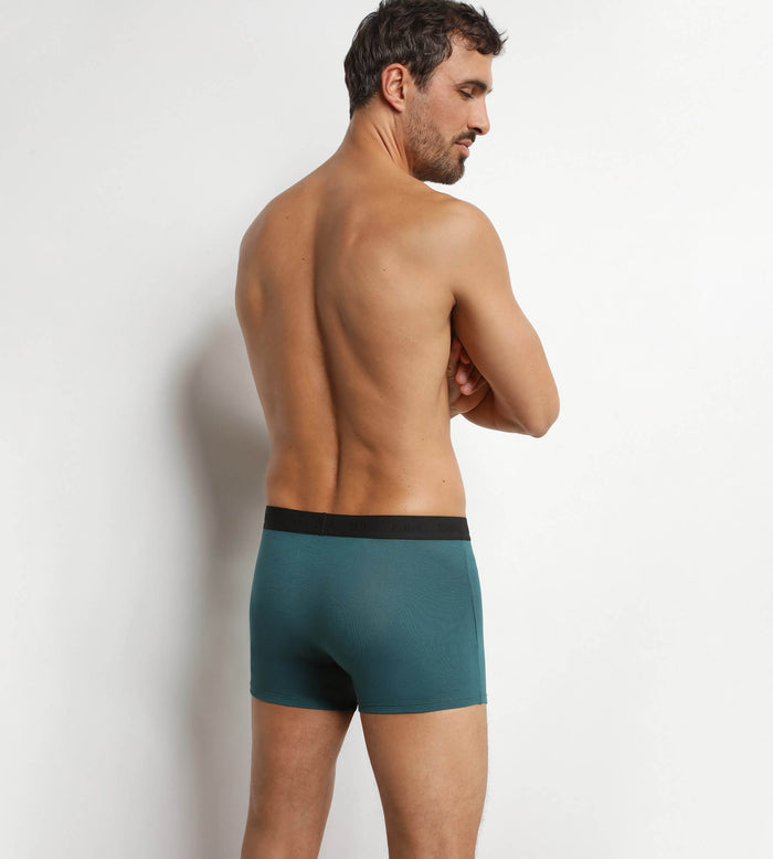 Boxer homme en coton modal piqué Bleu Méditerranée Dim Smart