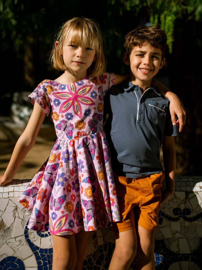 Button Back Skirted Dress