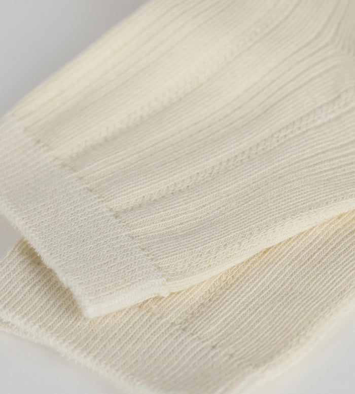 Chaussettes femme en coton pointelle Ivoire La Mode de Dim