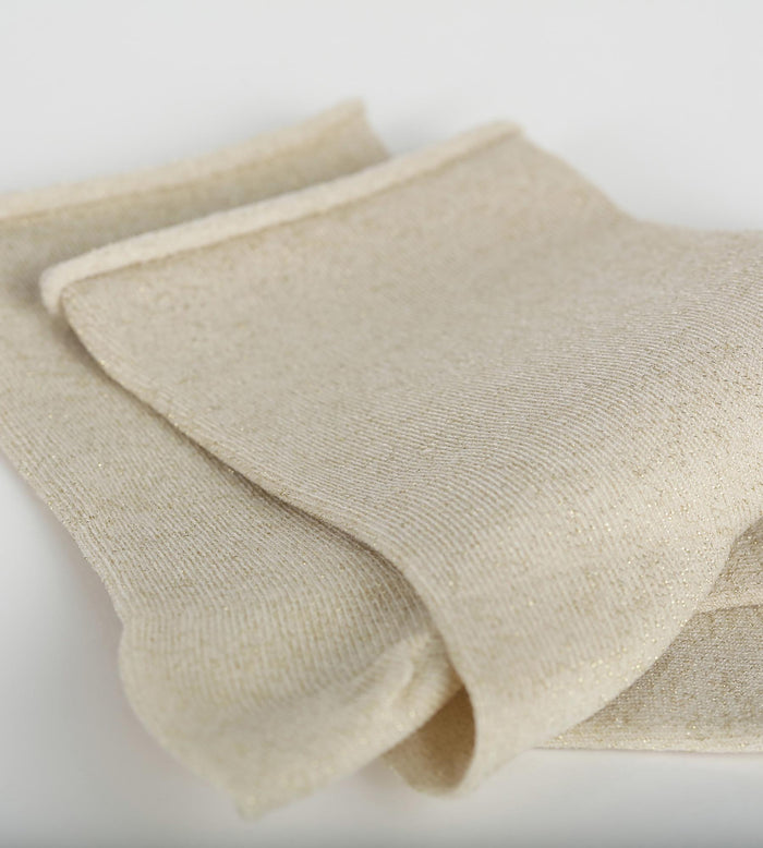 Chaussettes femme en lurex Beige Dim Mode