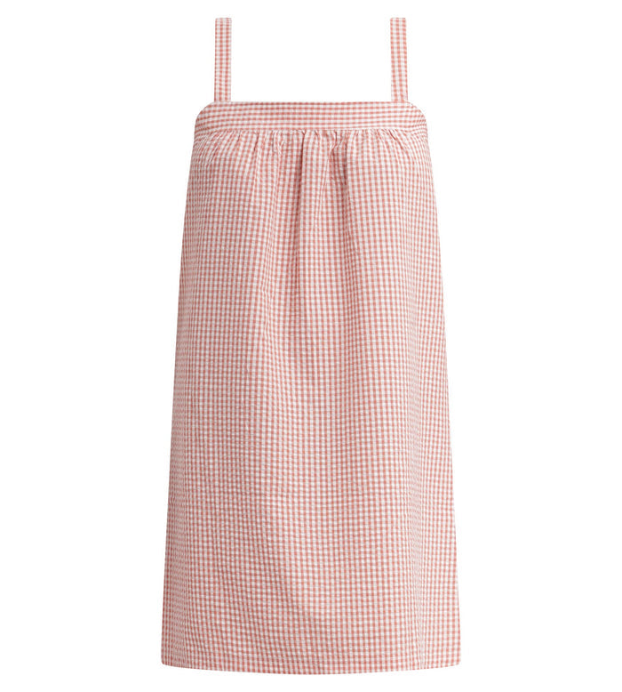 Chemise de nuit femme vichy seersucker Abricot Écru Dim Nightwear