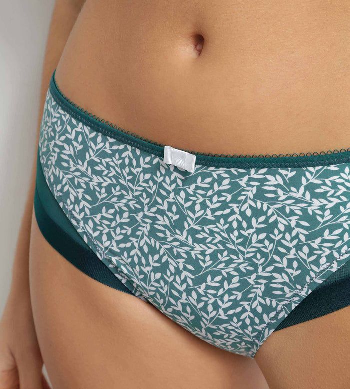 Culotte femme microfibre et tulle vert hydro Dim Generous