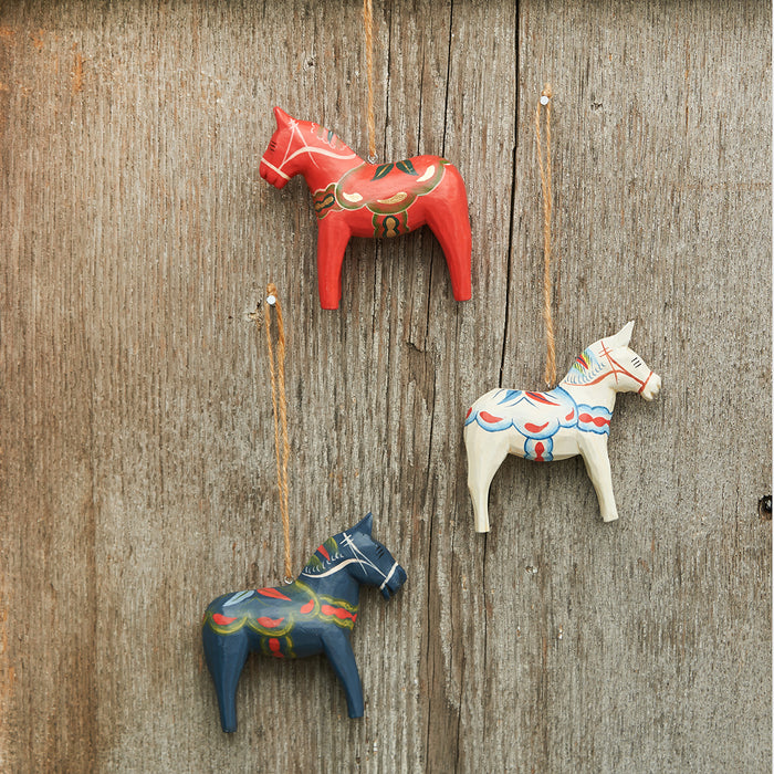 A set of Dala Horse Handmade ornaments.