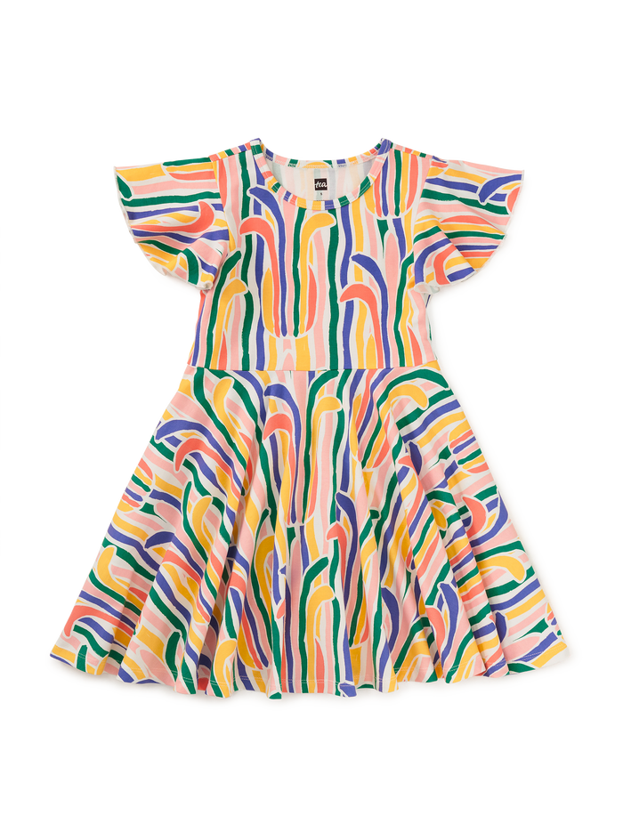 Flutter Sleeve Twirl Dress