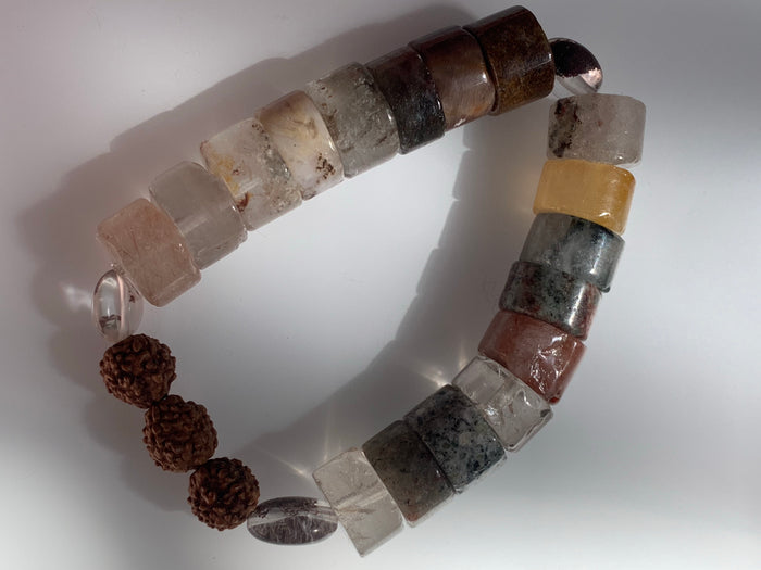 Garden Quartz with Rudraksha Beads