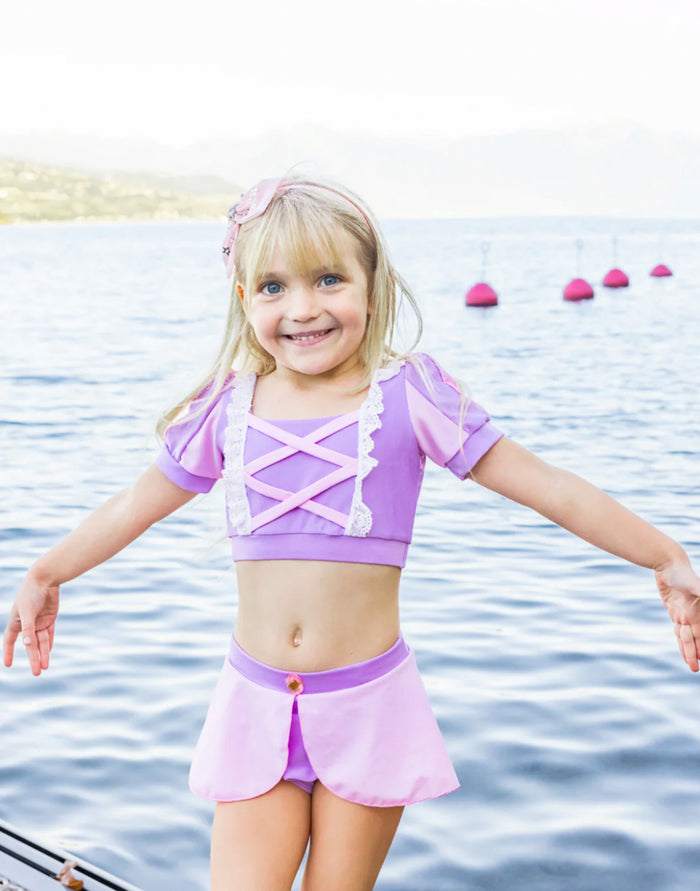 Great Pretenders Rapunzel Swim Suit (Size 5-6)