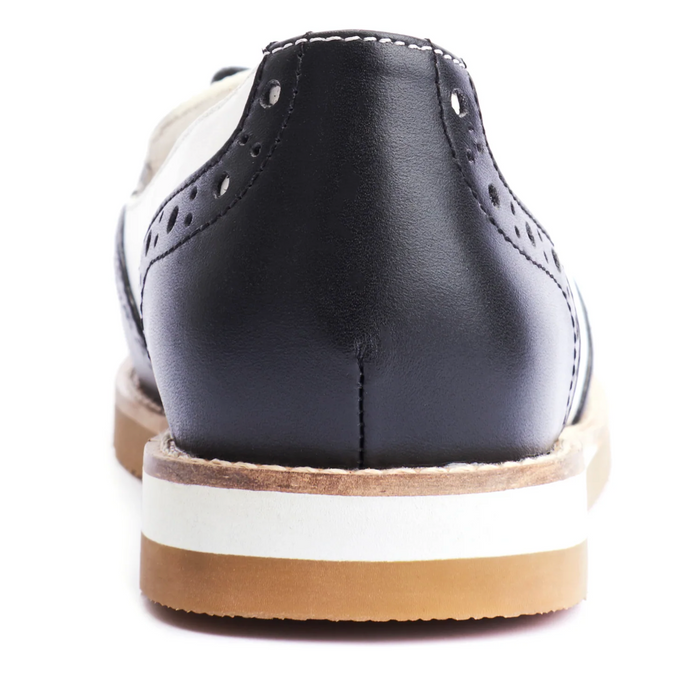 Halbschuh Cecilia mit Schleife, Schwarz-Weiß