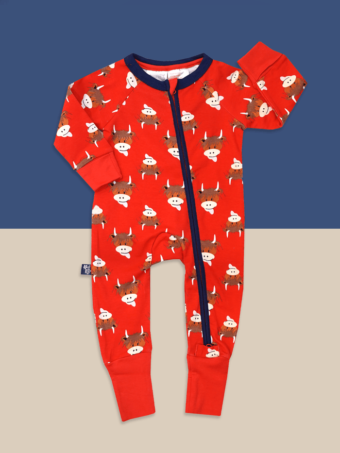 Hamish Highland Cow Zip-Up Romper Blade & Rose UK