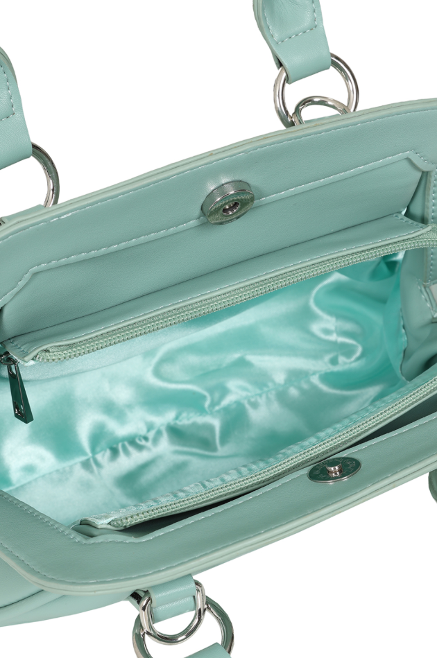 Handtasche Audrey in leichter Muschelform , Mint