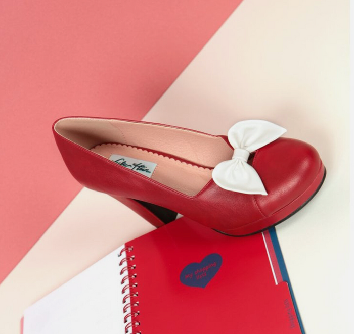 High Heels Betty mit Schleife, Rot