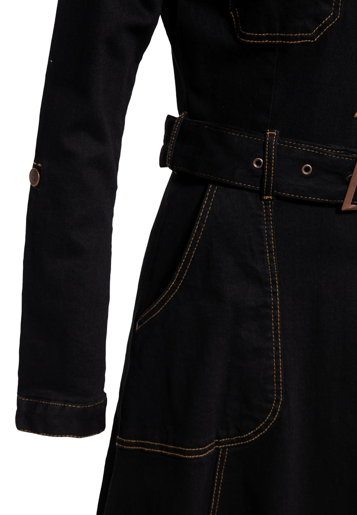 Jeanskleid Workwear Swingdress, Schwarz