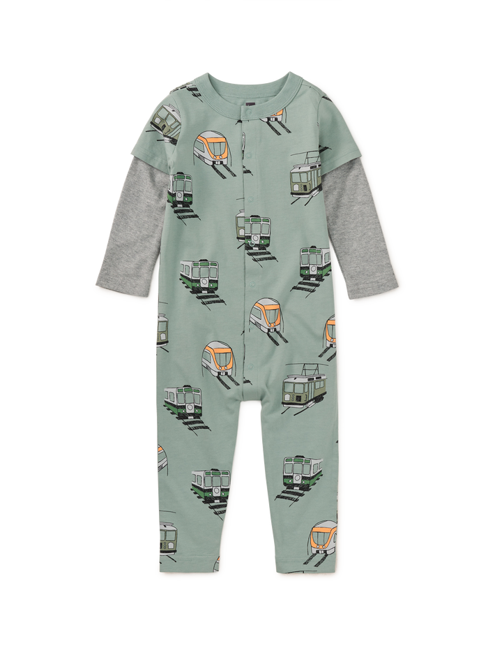 Layered Button-Up Baby Romper