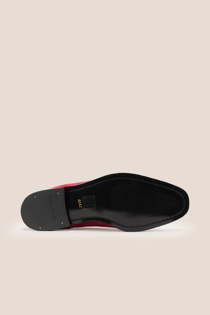 Lennox bordo velvet loafers for men featuring rich velvet texture, elegant design, and a sophisticated silhouette perfect for formal or smart-casual wear.