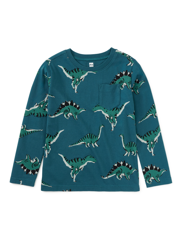 Long Sleeve Printed Pocket Tee