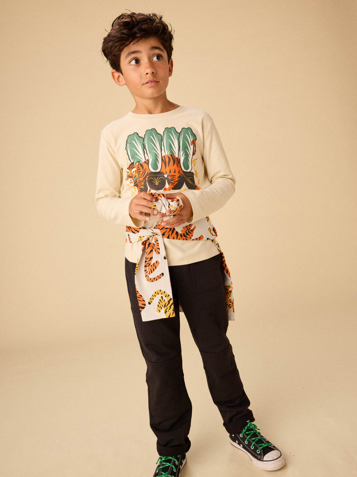 Long Sleeve Printed Pocket Tee