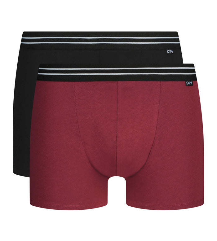 Lot de 2 boxers homme en coton stretch Rouge EcoDim