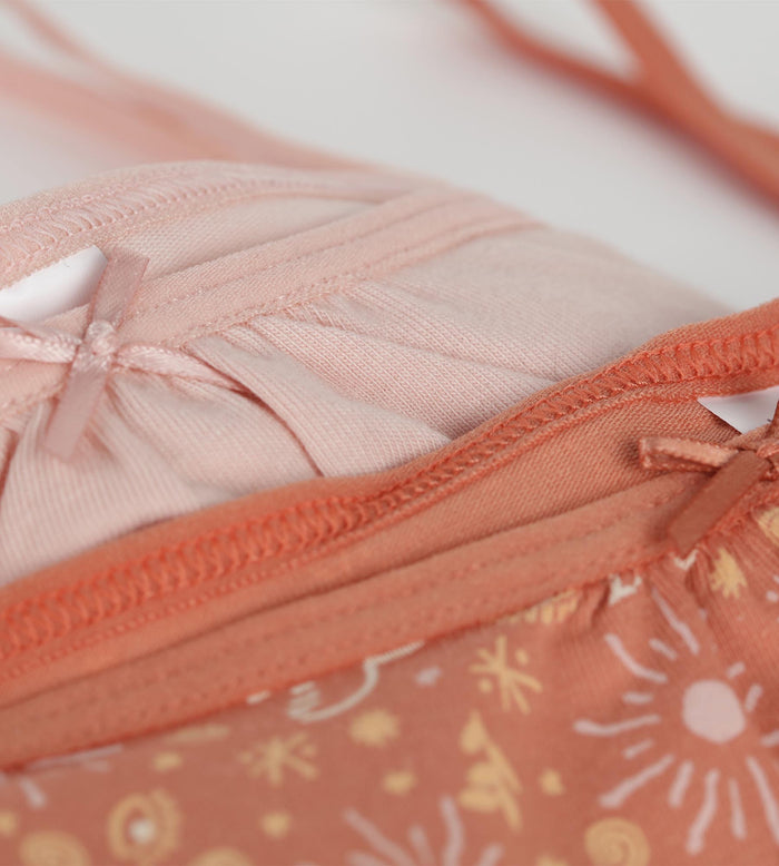 Lot de 2 brassières fille en coton stretch Rose Ocre Les Pockets