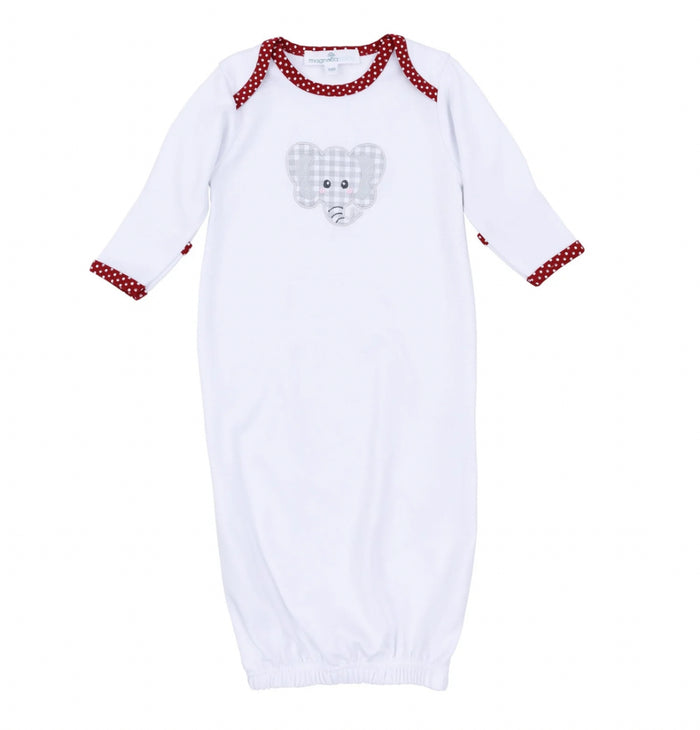 Magnolia Baby Crimson Cutie Applique Lap Gown-Crimson Boy (3 months)