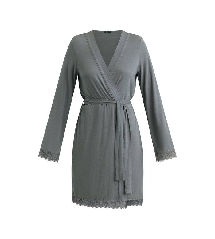 Peignoir femme Gris avec dentelle Don’t Disturb