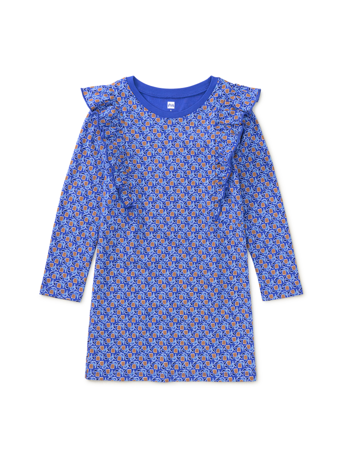 Ruffle Sleeve A-Line Dress