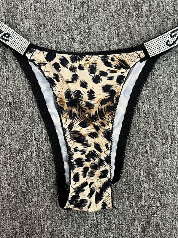 Sexy Crystal Leopard Print Panties