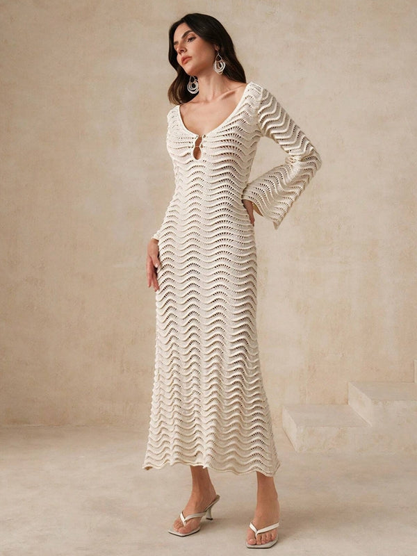 Sexy Fishnet Backless Without Bikini Set Cover-up Dress