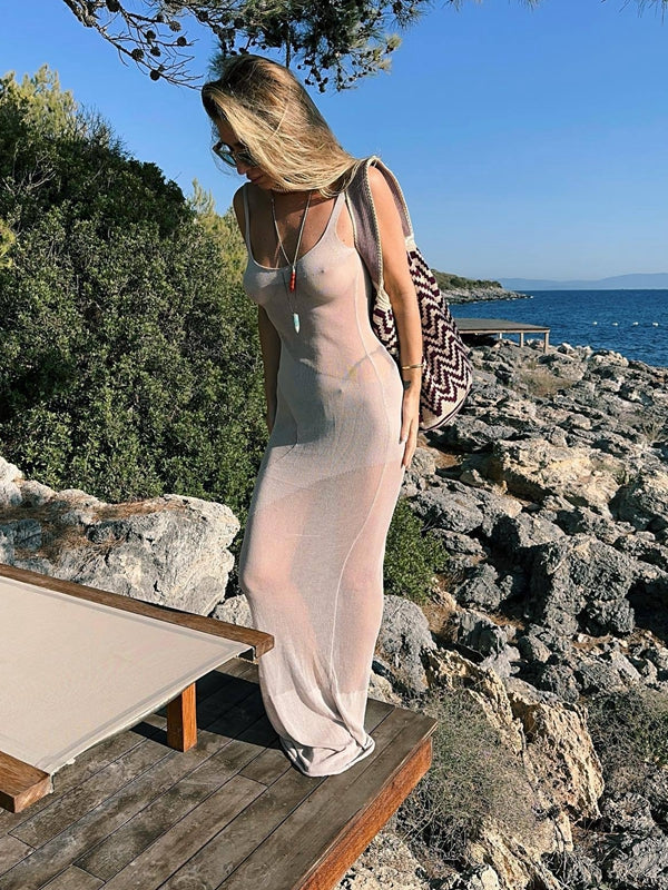 Sexy Mesh Backless Cover-up Without Bikini