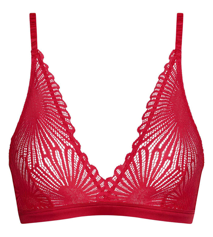 Soutien-gorge triangle sans armatures en dentelle Rouge Chocolove