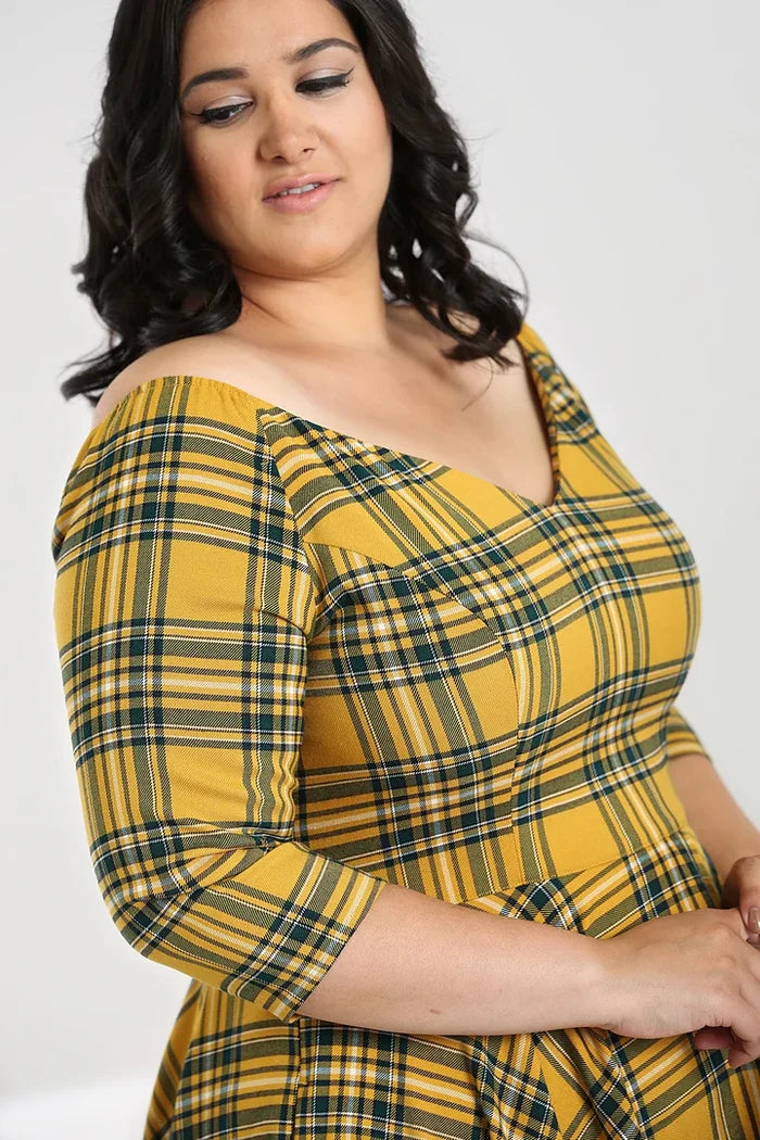 Swingkleid Wither 50's, Senfgelb , Plus Size