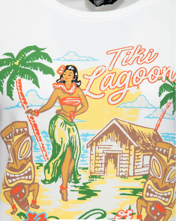 T-Shirt Tiki Lagoon, weiß