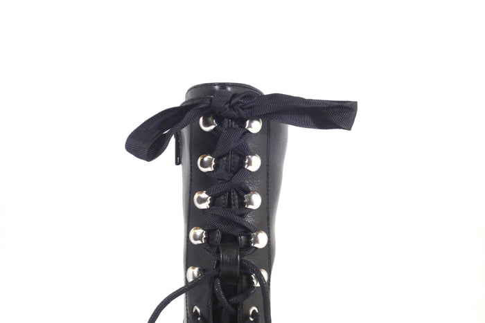 Vintage Schnürstiefel Claire, Schwarz