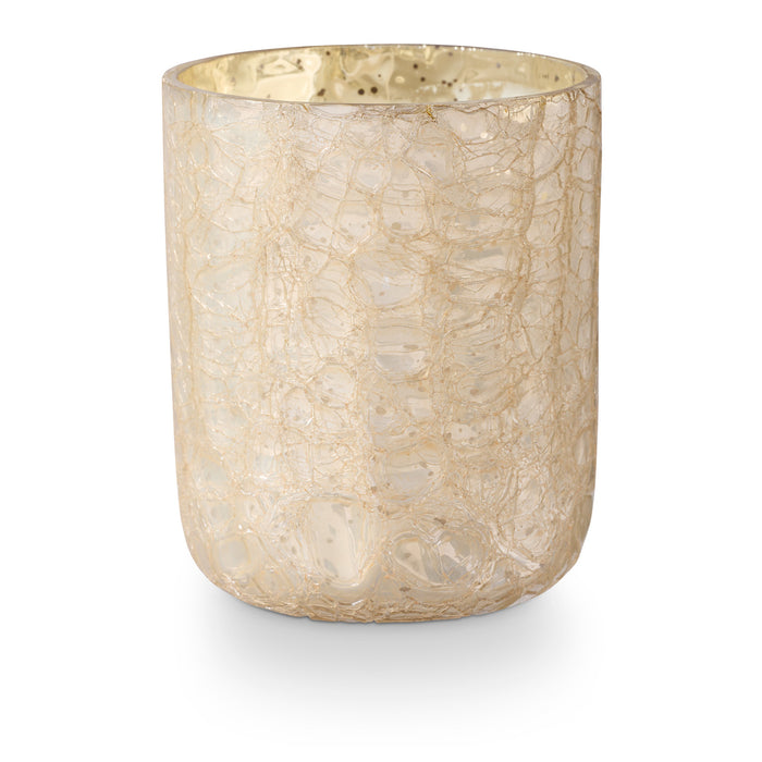 Winter White Boxed Crackle Glass Candle Small