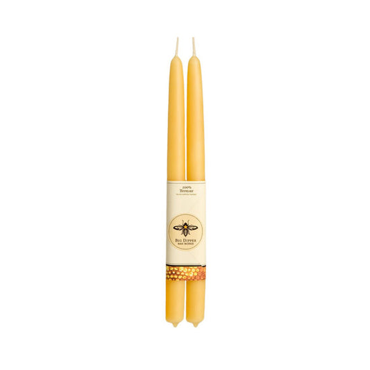 100% Pure Beeswax Tapers: Natural