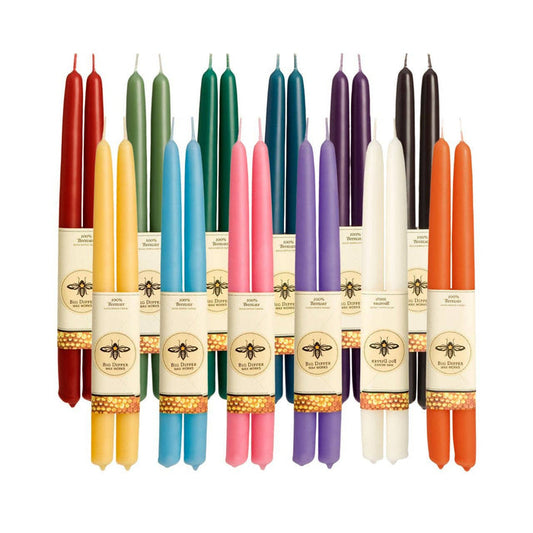 100% Pure Beeswax Tapers: Natural