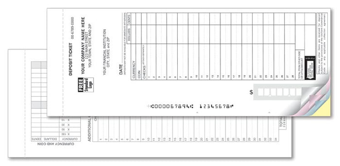 200034 Deposit Tickets Loose sets Maximum Entry 8 7/8 x 3 3/8" QTY 150 2 parts