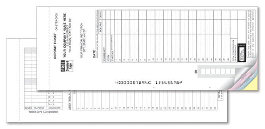200034 Deposit Tickets Loose sets Maximum Entry 8 7/8 x 3 3/8" QTY 150 2 parts