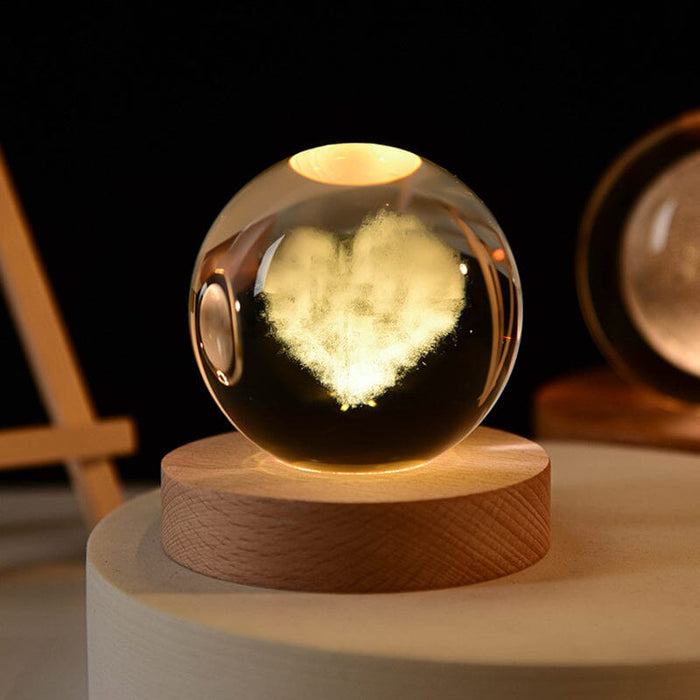 6cm/2.4in crystal ball + 7cm/2.8in warm light background / Love cloud