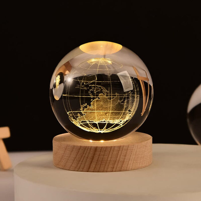 6cm/2.4in crystal ball + 7cm/2.8in warm light background / Earth