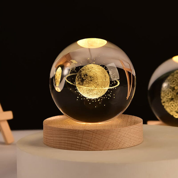 6cm/2.4in crystal ball + 7cm/2.8in warm light background / Walk under the stars
