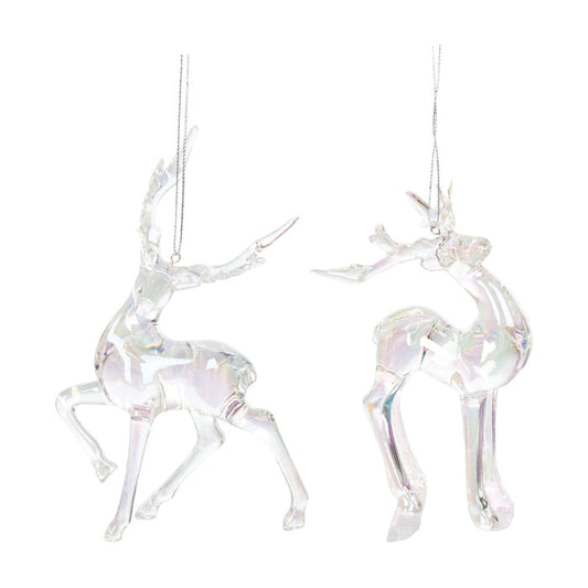 A set of Acrylic White Deer ornaments.
