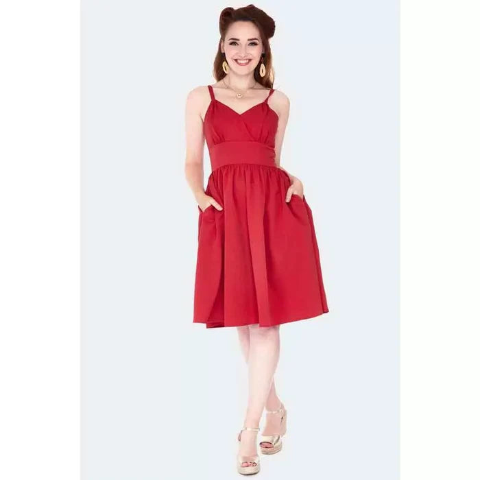 Adjustable Strap Dress, rot, Plus Size