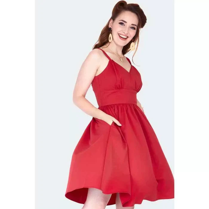 Adjustable Strap Dress, rot, Plus Size
