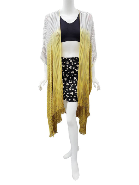 Airy Tie Dye Kimono: Mustard