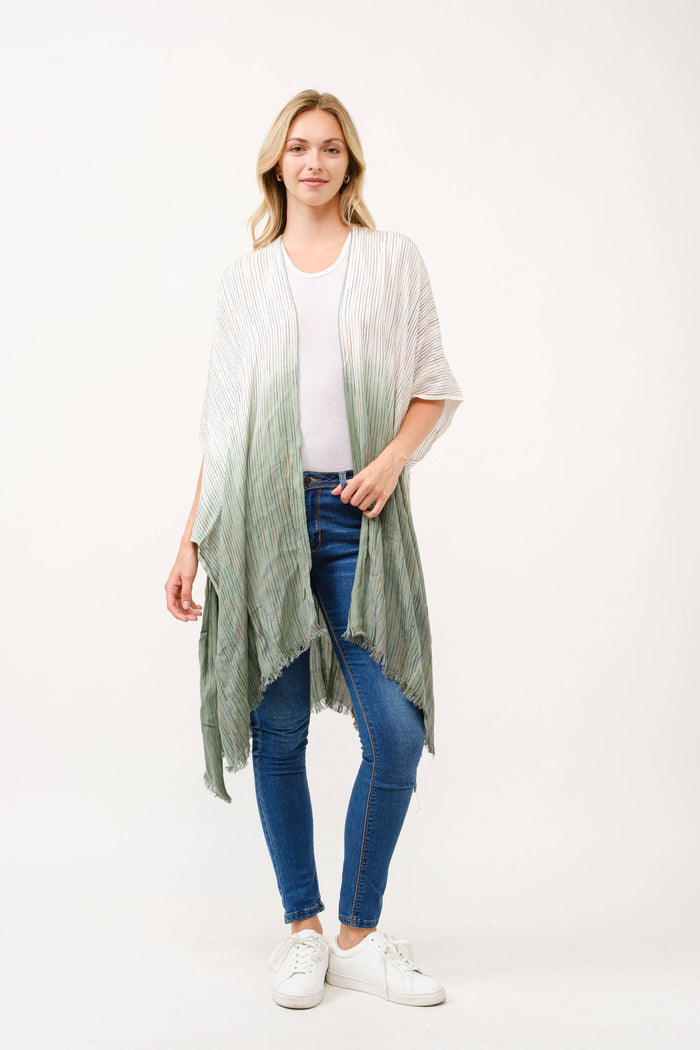 Airy Tie Dye Kimono: Purple
