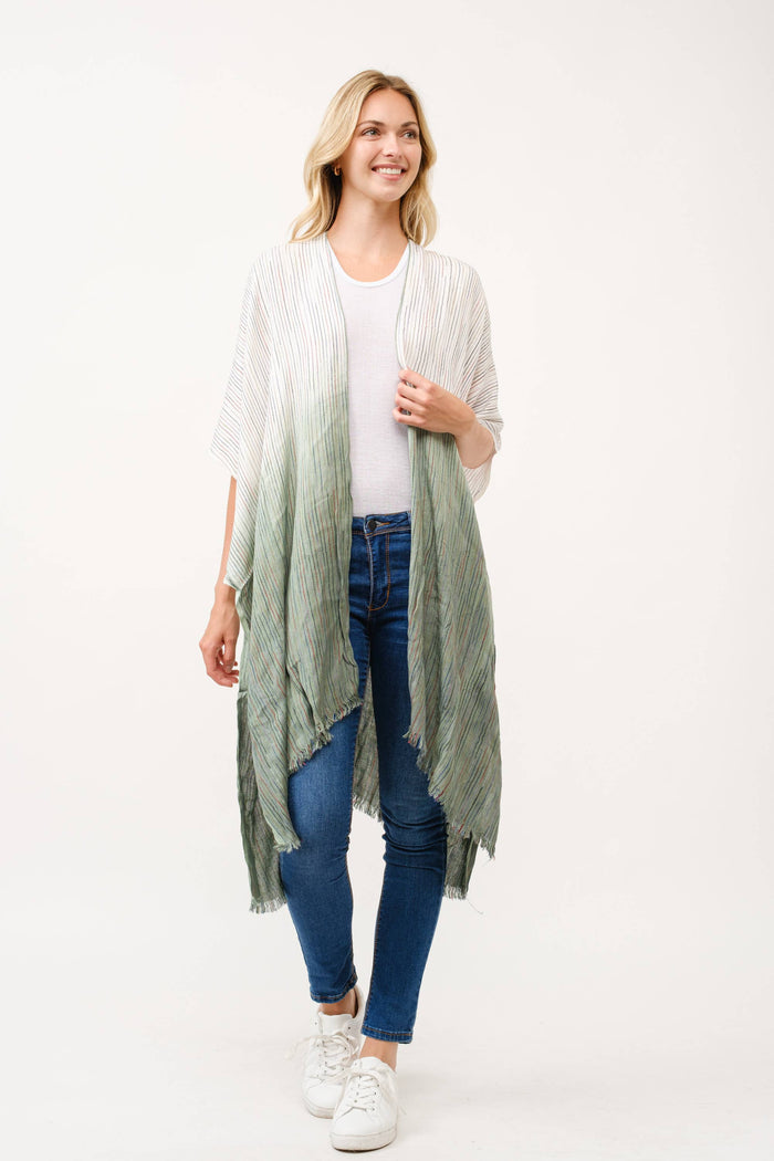 Airy Tie Dye Kimono: Purple