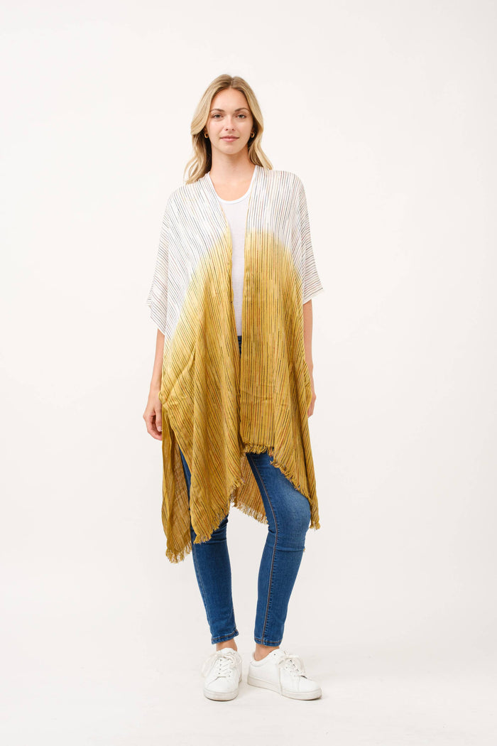 Airy Tie Dye Kimono: Purple