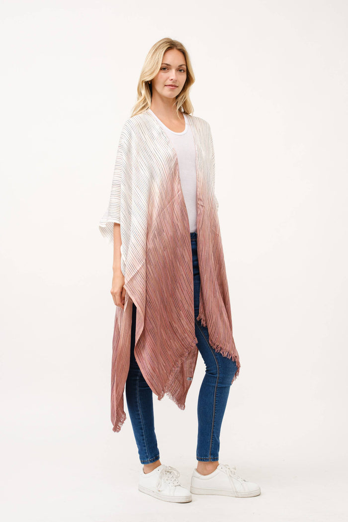 Airy Tie Dye Kimono: Purple